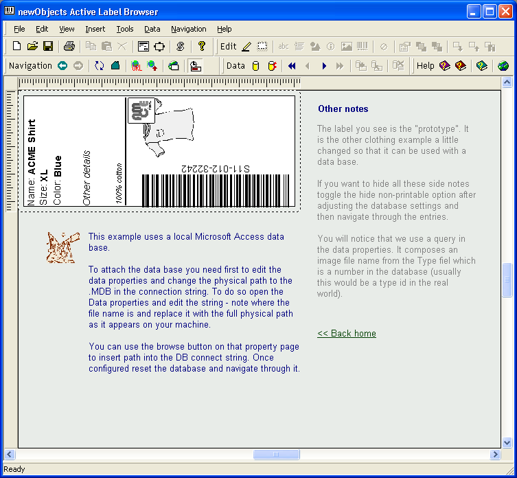 newObjects Active Label Browser Screenshot